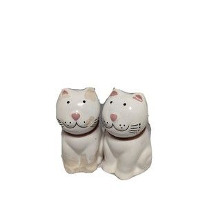 Mount Clemens Pottery Pink Cozy Cats  Salt & Pepper Shakers 1989 Vintage Gatto